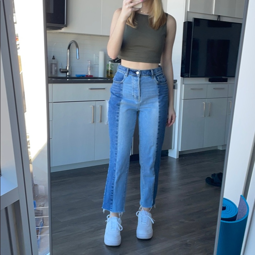 Pacsun High Rise Straight Two Tone Jeans